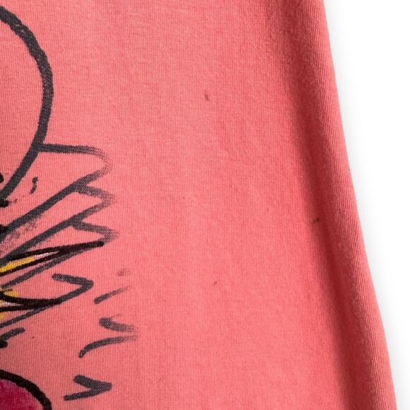 Ed Hardy Peach Pink Short Sleeve V Neck Airbrushed Y2K Night Shirt Women's S - Picture 8 of 11